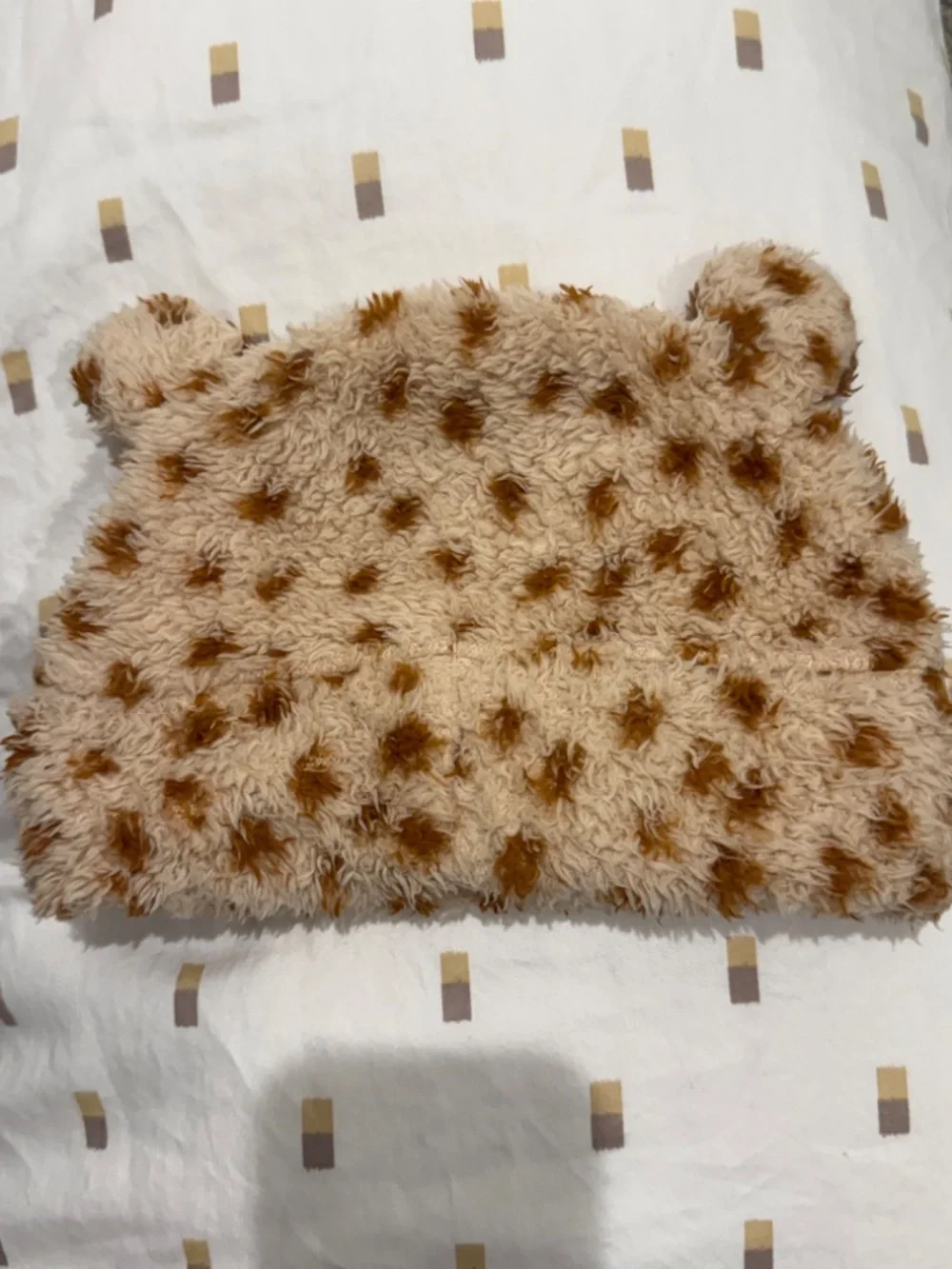 Patagonia Fleece Kids Hat with Ears Cheetah Print